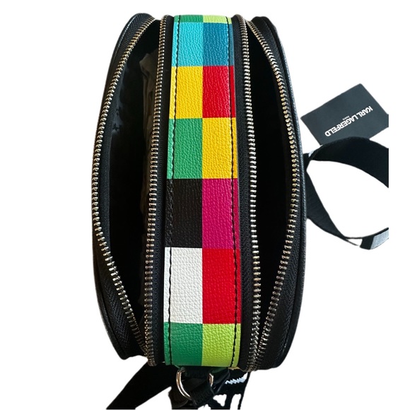 🆕KARL LAGERFELD Paris Maybelle colorblock check crossbody camera shoulder bag - Picture 9 of 12